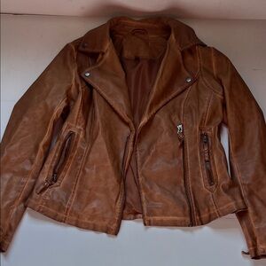 Max Studio Tan Leather Jacket
